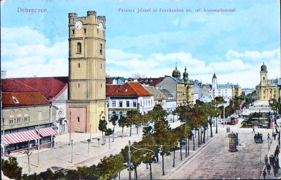 Képeslap a Kistemplommal az 1900-as évek elejéről